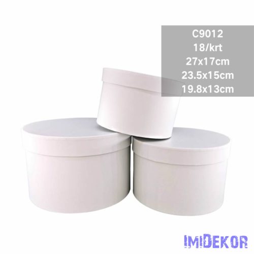 Papírdoboz 3db/szett kerek D27-23,5-19,8cm - Fehér