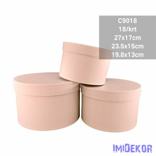 Papírdoboz 3db/szett kerek D27-23,5-19,8cm - Púder