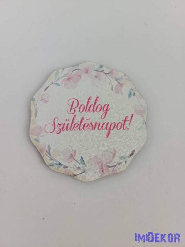 Születésnapi táblácska 6,5 cm kerekített csipke - 24