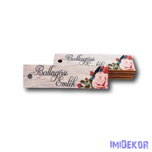 Ballagási emlék 2,1x7 cm - Fűzhető biléta rózsaszín