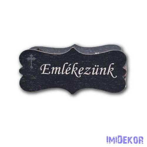 Fekete forma kereszttel 3x7cm - Emlékezünk