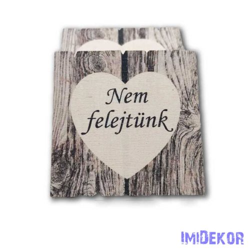 Fadeszkán fehér szív 5x5cm - Nem felejtünk