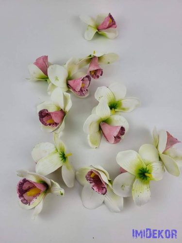 Orchidea polifoam fej 10 cm - Krémes Zöld