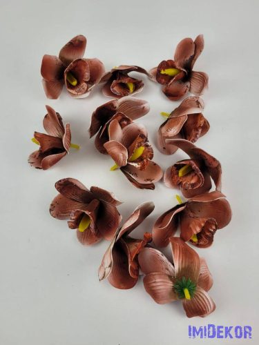 Orchidea polifoam fej 10 cm - Sötét