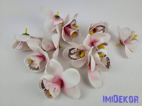 Orchidea polifoam fej 10 cm - Rózsaszínes