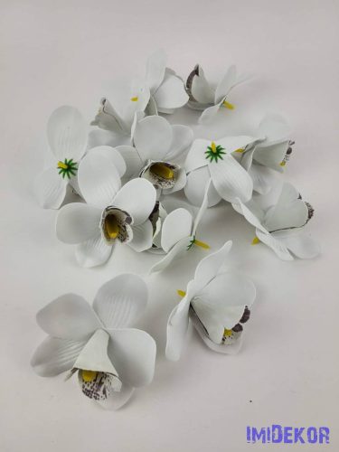 Orchidea polifoam fej 10 cm - Törtfehér