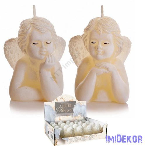 Díszgyertya figura díszdobozkában angyalkás 7cm - Angel Wings