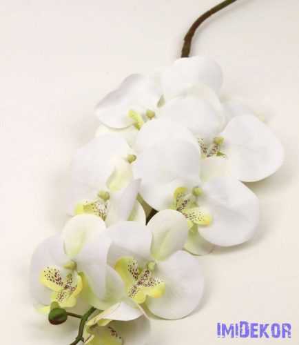 Orchidea szálas művirág ág 96 cm - Fehér