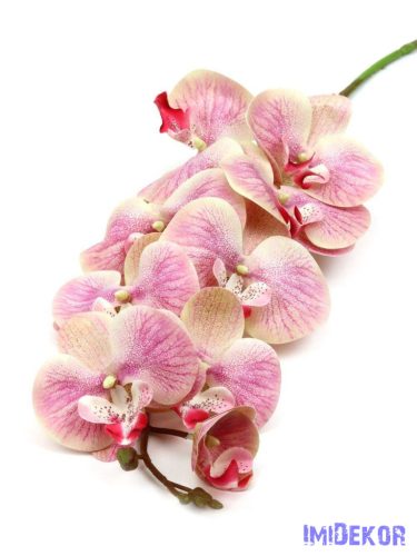 Orchidea szálas művirág ág 96 cm - Cirmos Rózsaszín