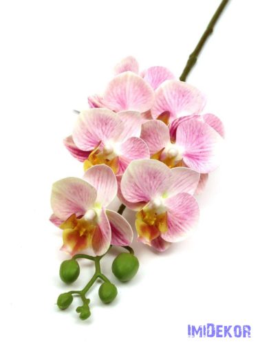 Orchidea szálas művirág ág 63 cm - Rózsaszín