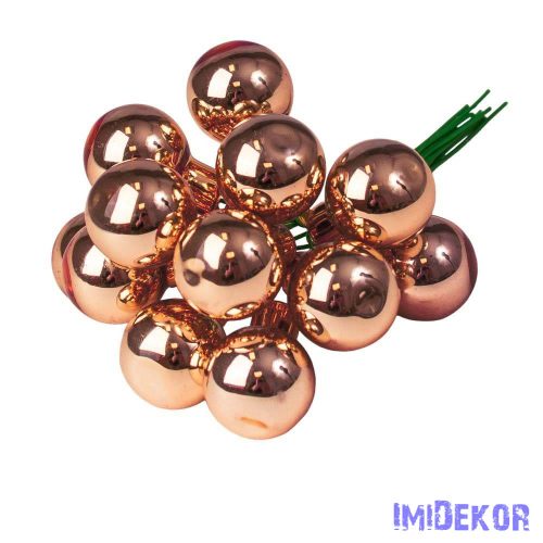 Üveggömb pick 2cm 12db/köteg - Fényes Bronz