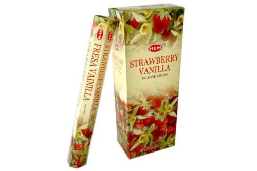 HEM Strawberry Vanilla / Eper Vanília füstölő hexa indiai 20 db